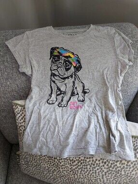Kid Graphic Tee with Dog - Gray